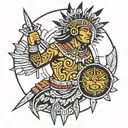 inca, sun, warrior, culture tattoo design idea