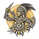 inca, sun, warrior, culture tattoo design idea