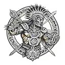 inca, sun, warrior, culture tattoo design idea