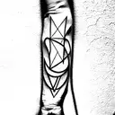A unique and mysterious design: You could consider a design that incorporates abstract shapes, lines, or symbols to crea tattoo design idea