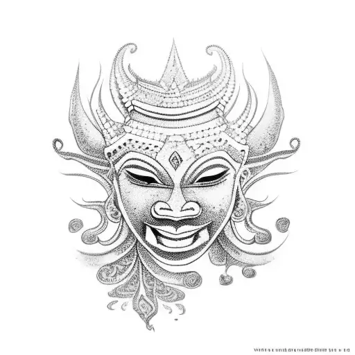 cambodian temple for leg wrap around tattoo design idea
