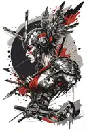 Valkyrie with a sword tattoo design idea