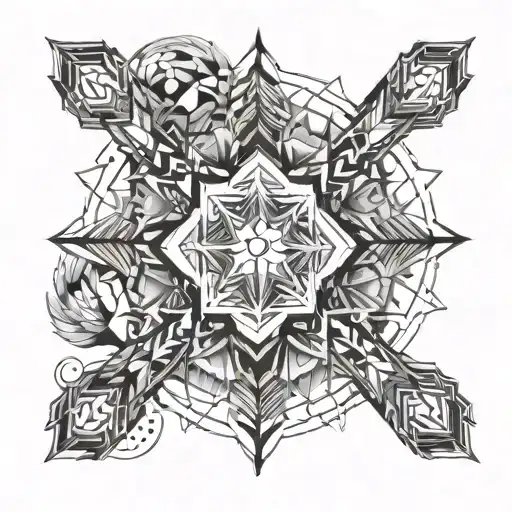 symmetrical tattoo from chest to oblique with sacred symmetry tattoo design idea