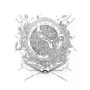 stack of books with an open book on top with plants growing out and around it tattoo design idea