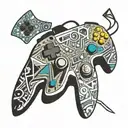 Nintendo 64 controller port tattoo design idea