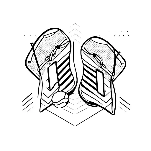 Generate a minimalist black and white illustration that reflects nostalgia and love for soccer, depicting a pair of worn tattoo design idea