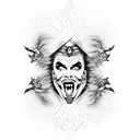 Insane Clown Posse-inspired celestial pattern tattoo design idea