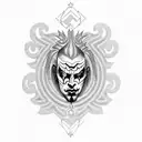 Insane Clown Posse-inspired celestial pattern tattoo design idea