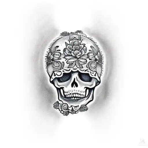 skeleton dressed as mariachi tattoo design idea