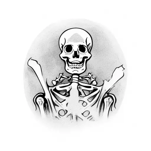 skeleton dressed as mariachi tattoo design idea