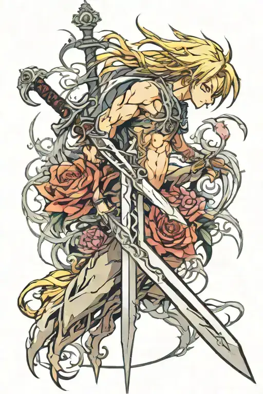 spine sword tattoo design idea