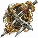 a sword made of spine  tattoo design idea