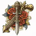 a sword made of spine  tattoo design idea