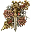 a sword made of spine  tattoo design idea