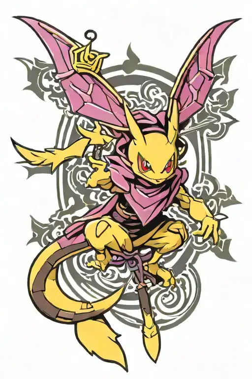 Abra pokemon cross akatsuki tattoo design idea