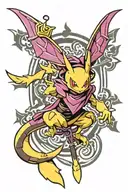 Abra pokemon cross akatsuki tattoo design idea
