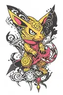 Abra pokemon cross akatsuki tattoo design idea