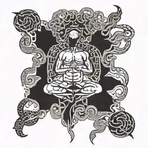 cancer men and mindfulness  tattoo design idea