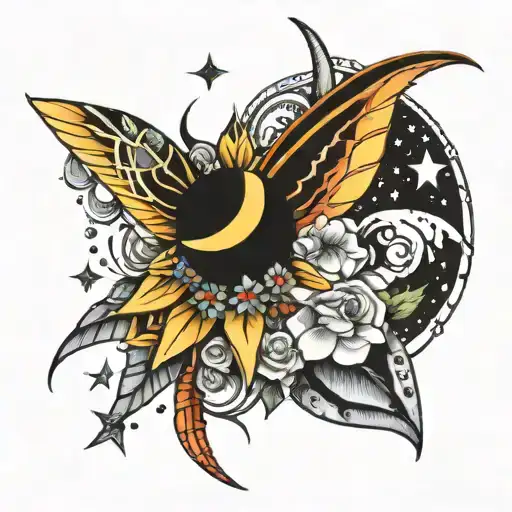 Luana Moon 1992 stars tattoo design idea