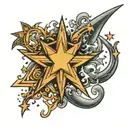 Luana Moon 1992 stars tattoo design idea