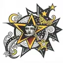 Luana Moon 1992 stars tattoo design idea