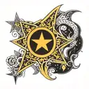 Luana Moon 1992 stars tattoo design idea