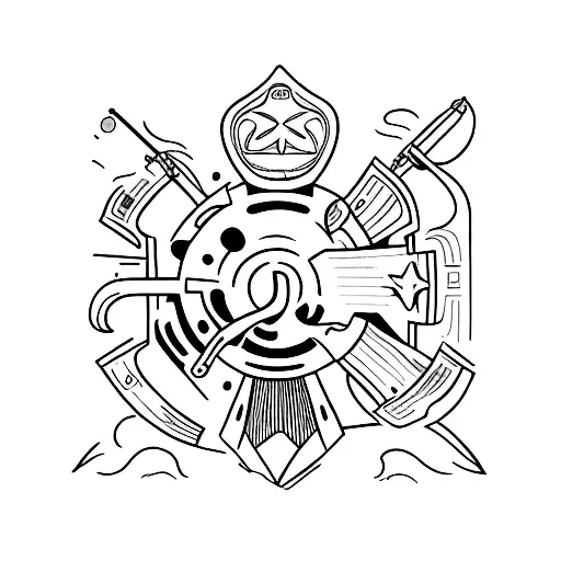 pistola colt  tattoo design idea
