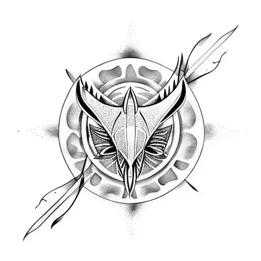 manta raya tattoo design idea