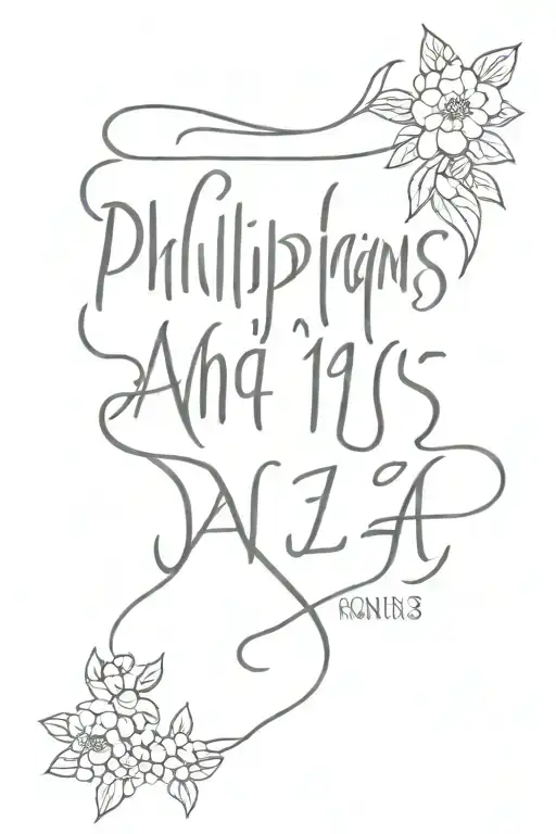 bible verse Philippians 4:13 tattoo design idea