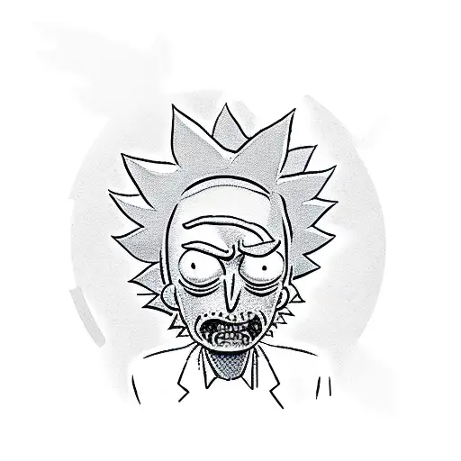 rick and morty tattoo design idea