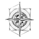 compass in geometric armband  tattoo design idea