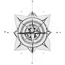 compass in geometric armband  tattoo design idea