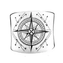 compass in geometric armband  tattoo design idea