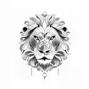 chinese lion lifting weights tattoo design idea