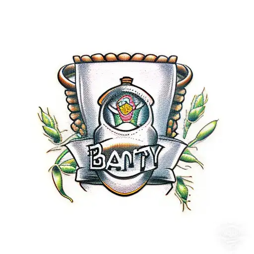 hops and barley band tattoo design idea