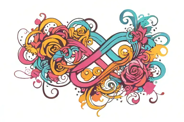 couple infinity symbol incorporated tattoo design idea