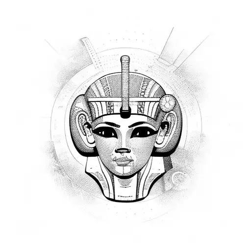 Ancient Egyptian hieroglyphs forming a data visualization tattoo design idea