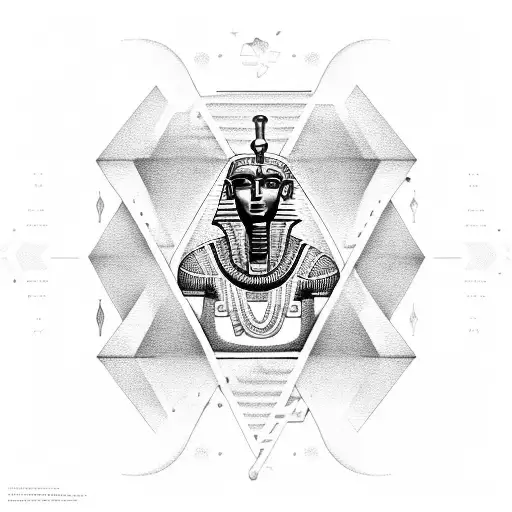 Ancient Egyptian hieroglyphs forming a data visualization tattoo design idea