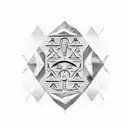 Ancient Egyptian hieroglyphs forming a data visualization tattoo design idea