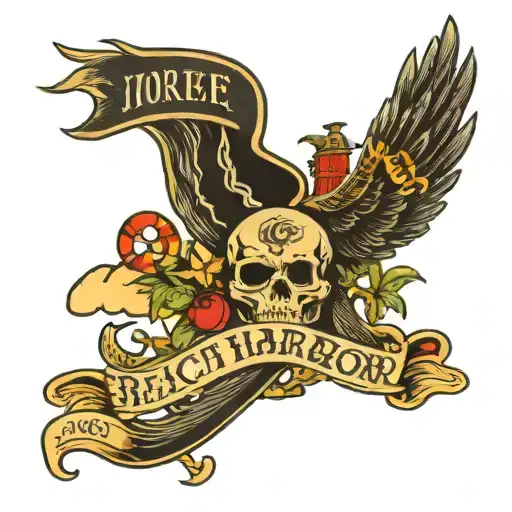 40 years beach vacation New Jersey stone harbor tattoo design idea