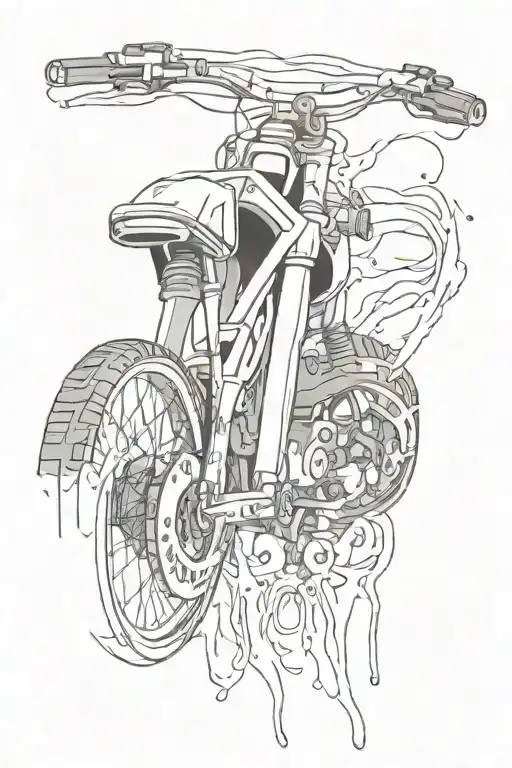 tear tattoo design incorparationing bike shocks ripping tattoo design idea