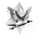 Condor covering its young with its wings tattoo design idea