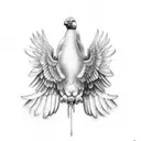 Condor covering its young with its wings tattoo design idea