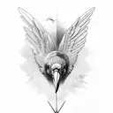 Condor covering its young with its wings tattoo design idea