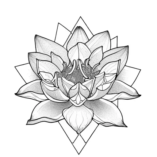 Iris merging with a lotus tattoo design idea