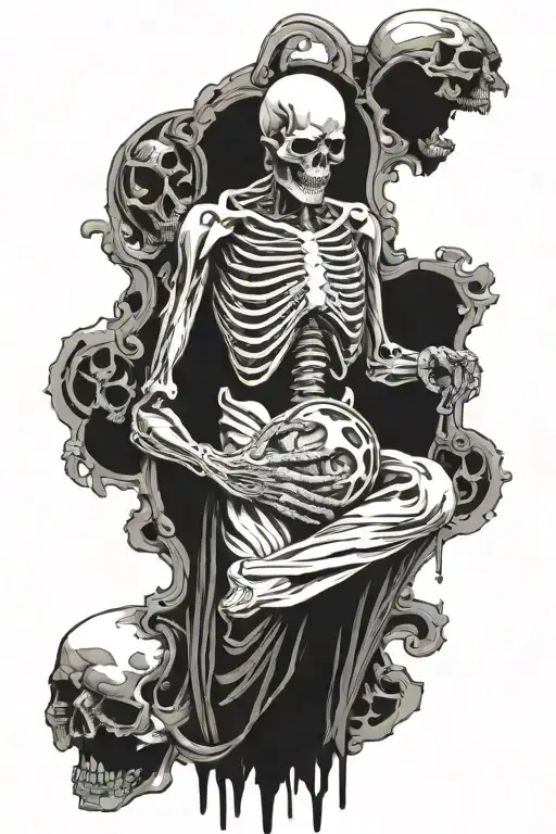 Father Death praying tattoo design idea