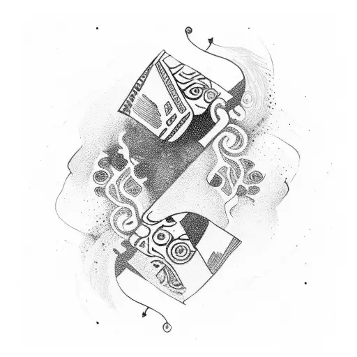 the fool card abstract tattoo design idea