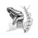western taipan snake with teeth out tattoo design idea
