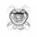 western taipan snake with teeth out tattoo design idea