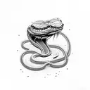 western taipan snake with teeth out tattoo design idea